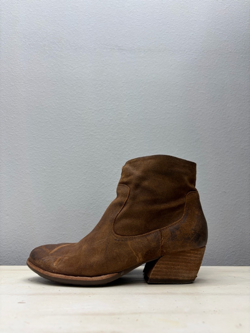Kork-Ease Brown Leather Sherrill Ankle Boots Size 7
